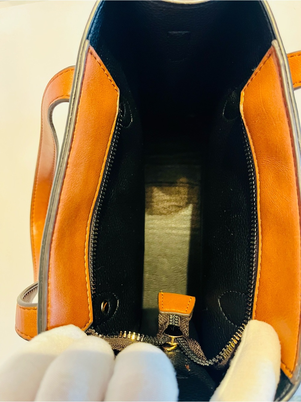 Designer Inspired Monogram Brown Tote Bag Crossbody Satchel Purse - Picture 14 of 16